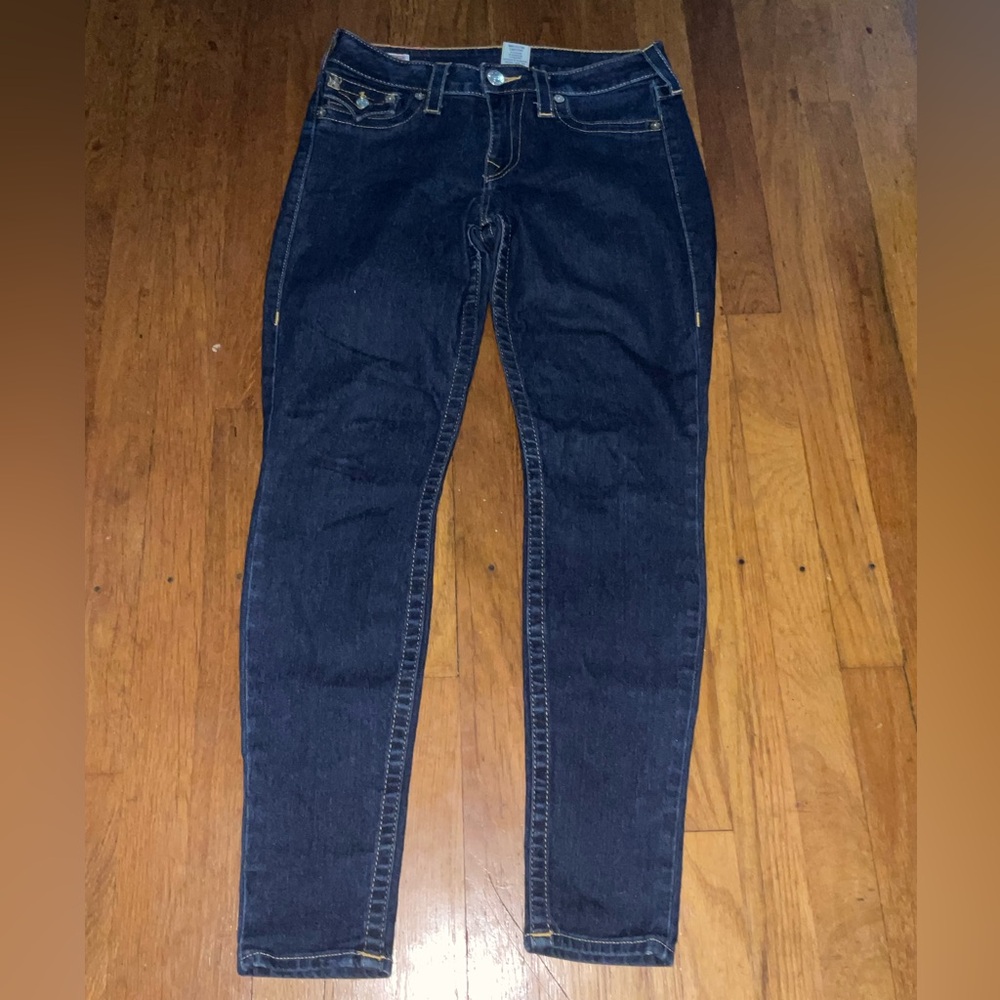 True Religion Womens Serena Skinny Stretch Jeans Dark Wash. W 30” L 27”.